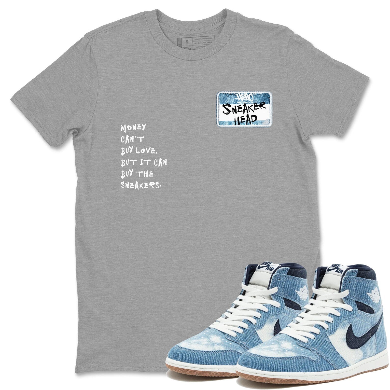Sneakerhead Badge Unisex Sneaker T-Shirt - Shirts To Match Jordans AJ1 Denim T-Shirt, Sneaker Match Tee