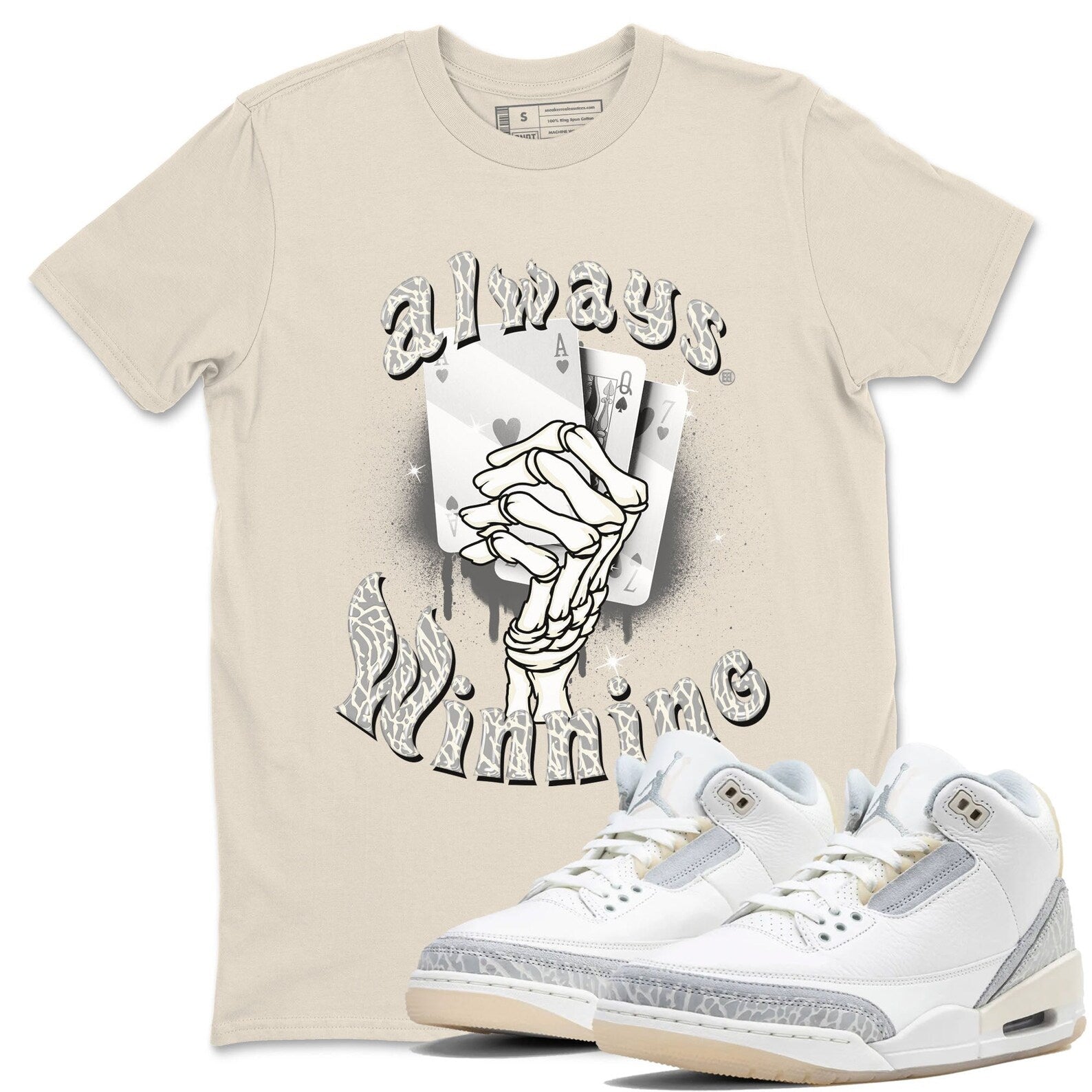 Always Winning Sneaker Tee - Unisex Cotton Sneaker Shirts To Match Jordans 3s Craft Ivory T-Shirt, Sneaker Match Tee