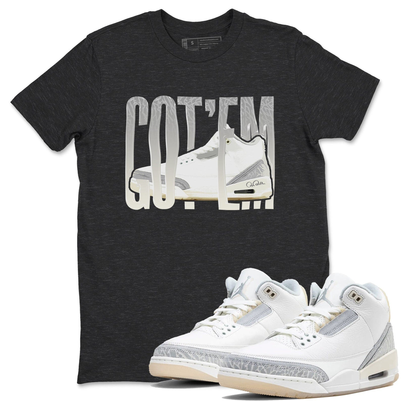 Wiggling Gotem Sneaker Tee - Unisex Cotton Sneaker Shirts To Match Jordans 3s Craft Ivory T-Shirt, Sneaker Match Tee