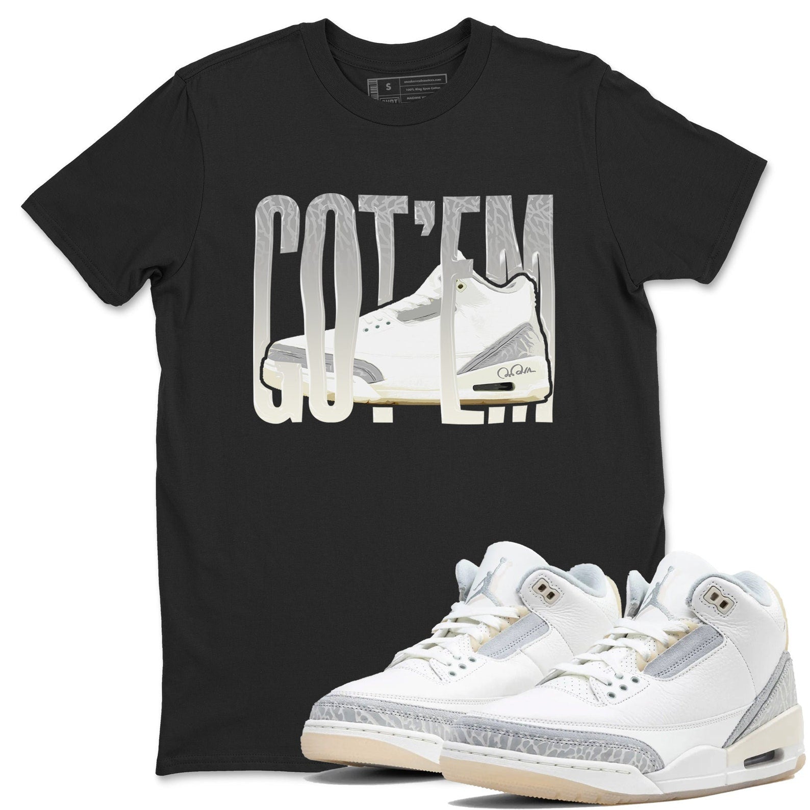 Wiggling Gotem Sneaker Tee - Unisex Cotton Sneaker Shirts To Match Jordans 3s Craft Ivory T-Shirt, Sneaker Match Tee
