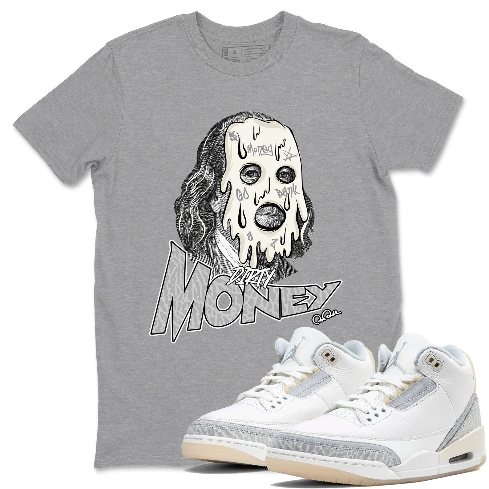 Dirty Money Sneaker Tee - Unisex Cotton Sneaker Shirts To Match Jordans 3s Craft Ivory T-Shirt, Sneaker Match Tee