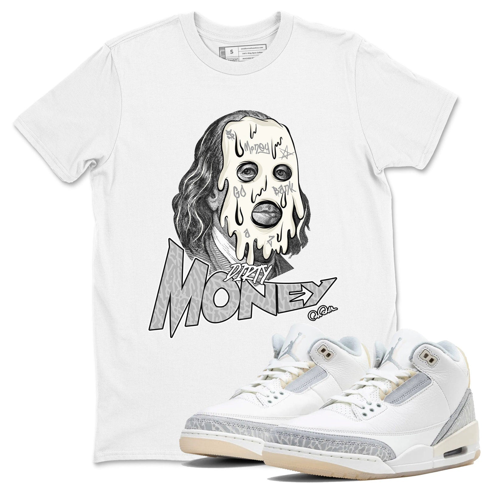 Dirty Money Sneaker Tee - Unisex Cotton Sneaker Shirts To Match Jordans 3s Craft Ivory T-Shirt, Sneaker Match Tee