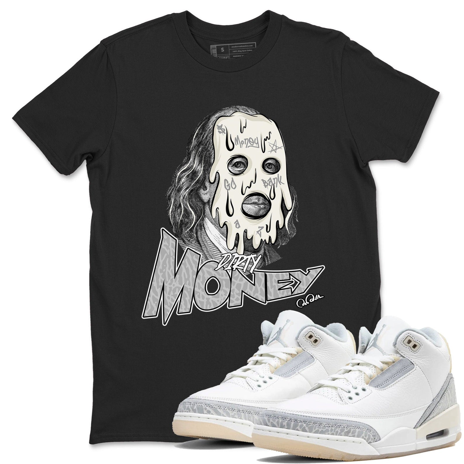 Dirty Money Sneaker Tee - Unisex Cotton Sneaker Shirts To Match Jordans 3s Craft Ivory T-Shirt, Sneaker Match Tee