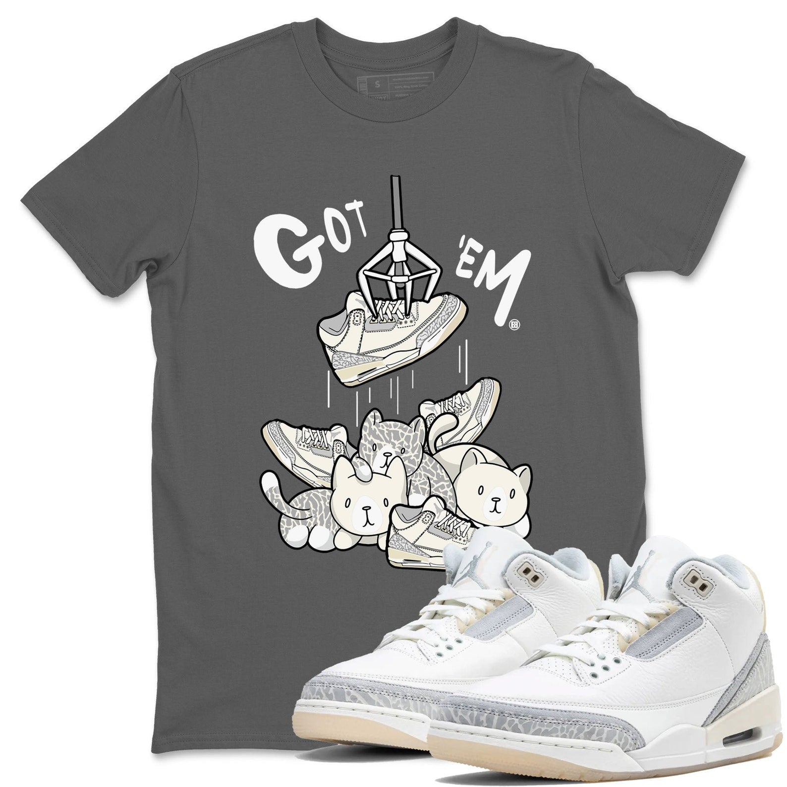 Treasure Hunter Sneaker Tee - Unisex Cotton Sneaker Shirts To Match Jordans 3s Craft Ivory T-Shirt, Sneaker Match Tee