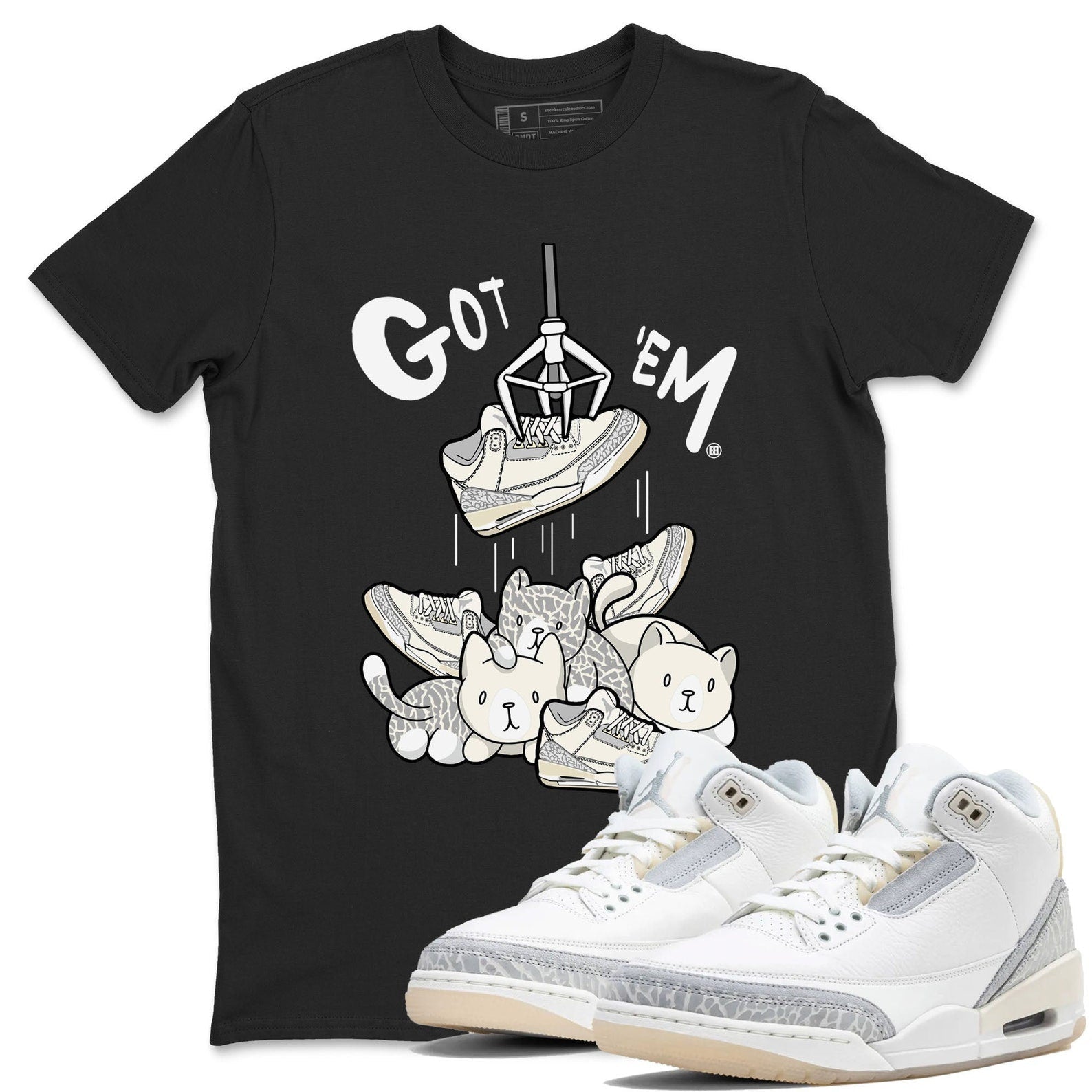 Treasure Hunter Sneaker Tee - Unisex Cotton Sneaker Shirts To Match Jordans 3s Craft Ivory T-Shirt, Sneaker Match Tee
