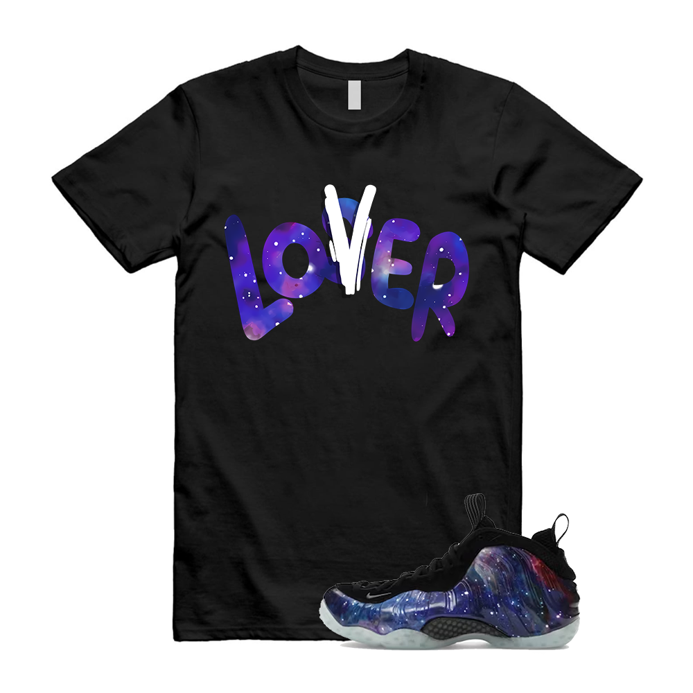 Galaxy Foamposite One Shirt to Match LOVER Obsidian Black Anthracite, FQ4303-400 Match Sneaker Tee