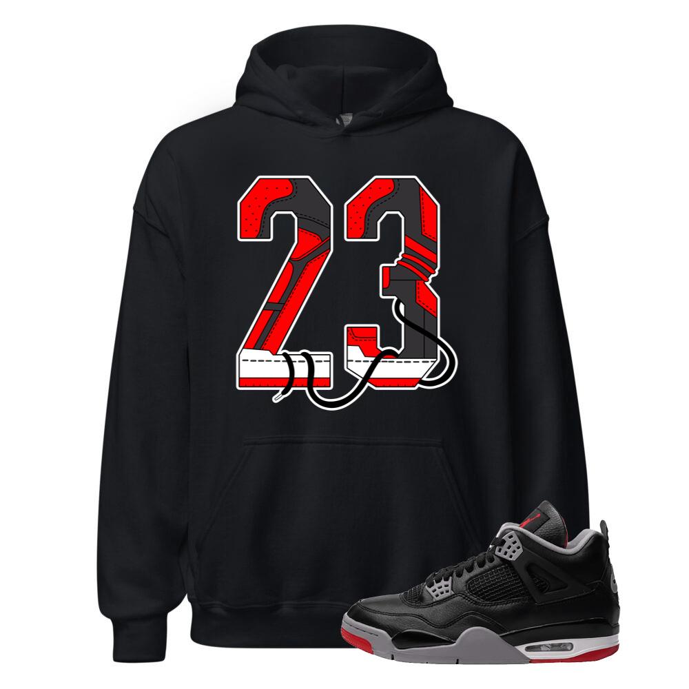 Air Jordan 4 BRED Reimagined Shirt to Match 23 Hoodie FV5029-006 Match Sneaker Tee