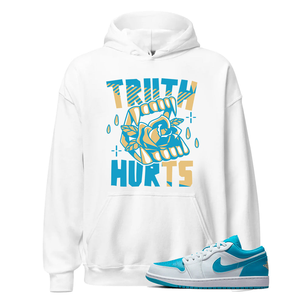 Jordan 1 Low Aquatone Hoodie to Match Truth Aquatone 553558-174, Match Sneaker Tee