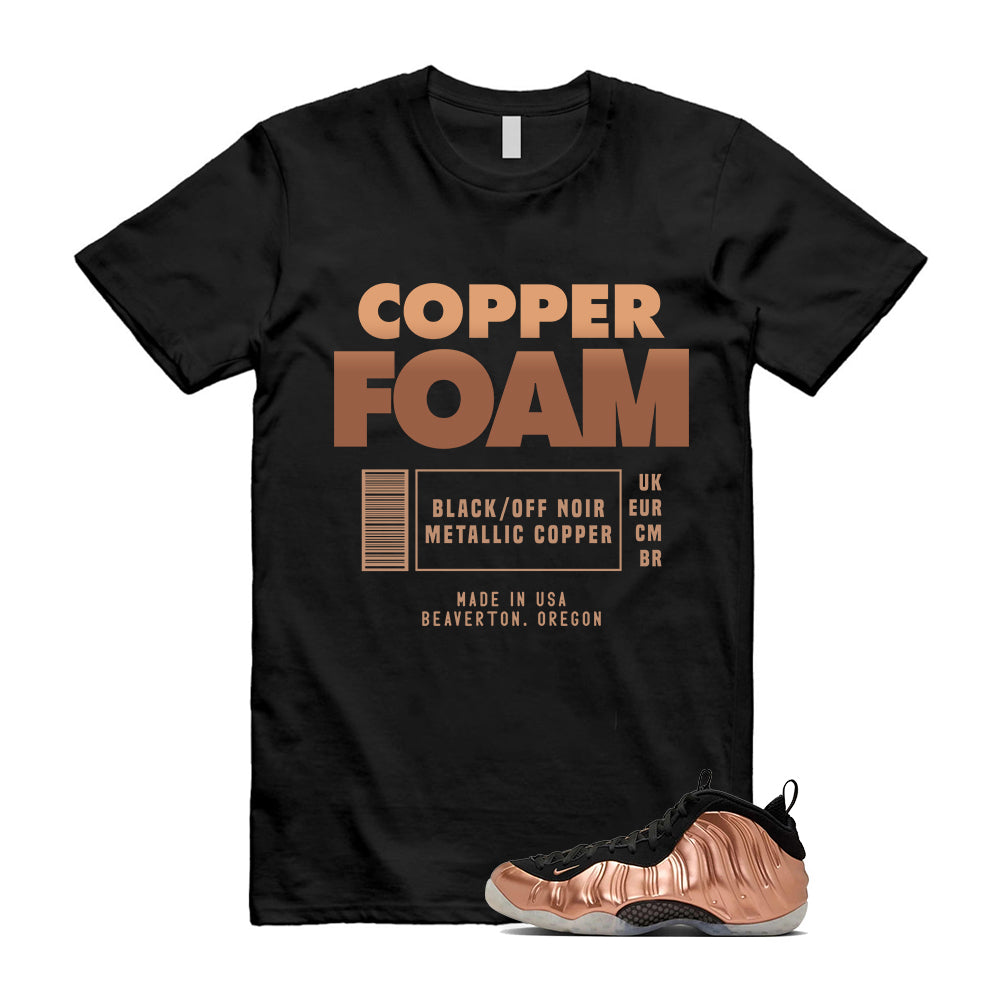 Air Foamposite One Copper Shirt To Match Sneaker Label Black T-Shirt, FZ9902-001 Match Sneaker Tee
