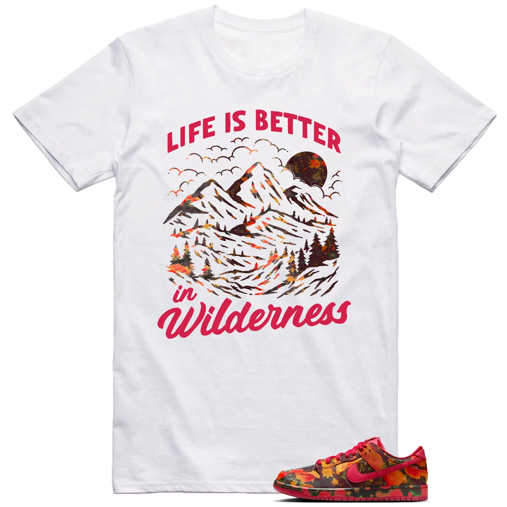 Wilderness Tee , Perfect with SB Dunk Low The Wizard of Oz Poppy Field FZ1291-600 T-Shirt, Sneaker Match Tee