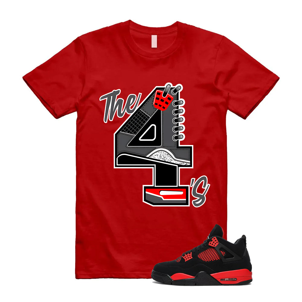 Air Jordan 4 Red Thunder Shirt To Match The 4’s Red T-Shirt, CT8527-016 Match Sneaker Tee