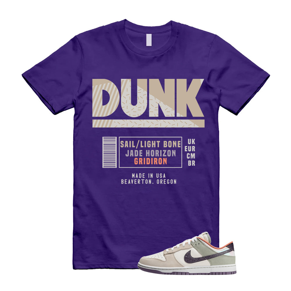 Sneaker Label Shirt Purple to Match Dunk Low NOLA HV5750-133 T-Shirt, Sneaker Match Tee