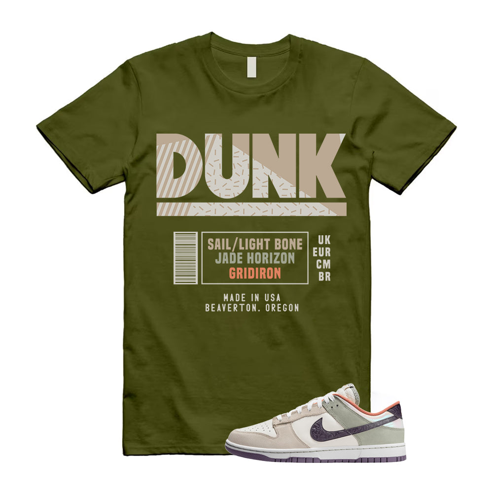 Dunk Low Nola Shirt To Match Sneaker Label Olive T-Shirt, HV5750-133 Match Sneaker Tee
