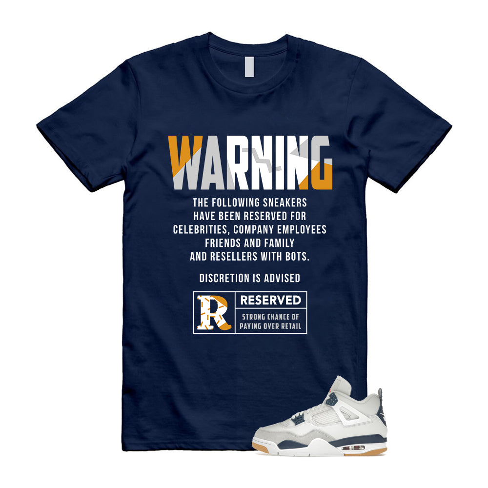 Air Jordan 4 Retro SB Navy Shirt To Match Reserved Sneaker T-Shirt, DR5415-100 Match Sneaker Tee