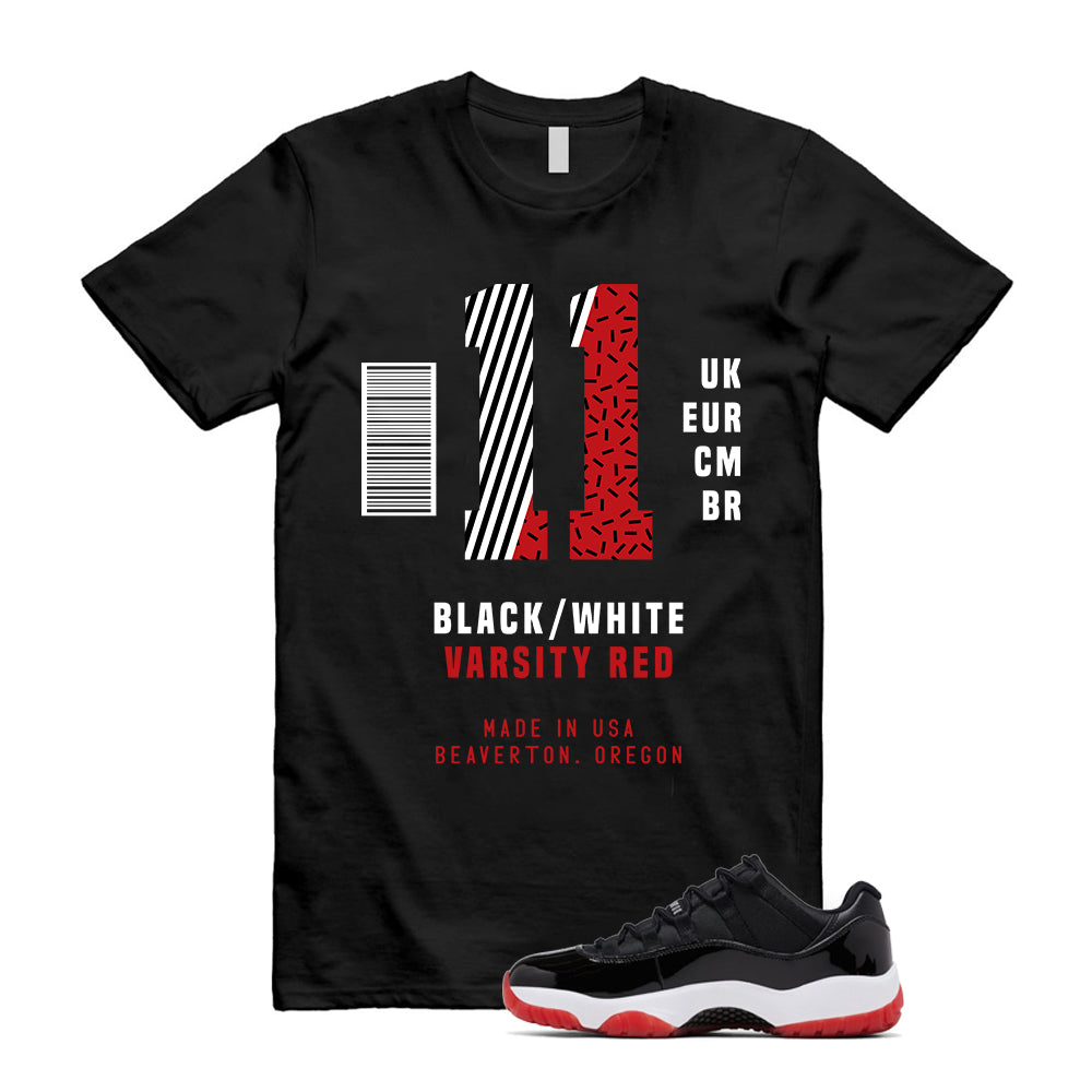 Air Jordan 11 Retro Low Bred Shirt To Match Sneaker Label T-Shirt, FV5104-006 Match Sneaker Tee