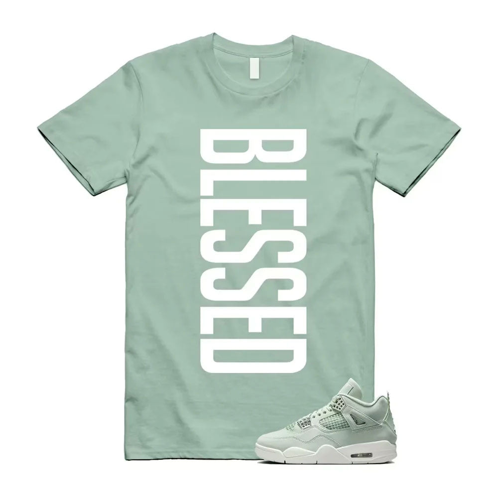 Blessed Sneaker Shirts To Match Jordans 4s Abundance AJ4 Seafoam, HV0823-003 Sneaker Match Tees T-Shirt, Sneaker Match Tee
