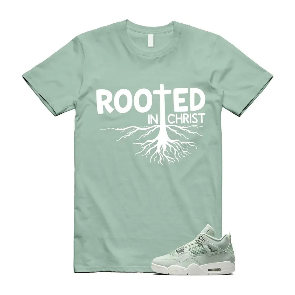 Air Jordan 4 Seafoam Shirt to Match Rooted in Christ Faith HV0823-003 Match Sneaker Tee