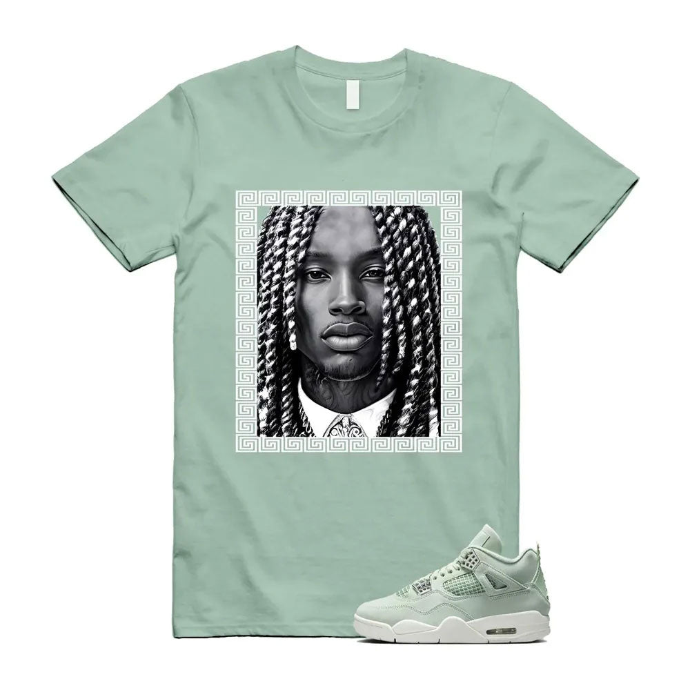 Air Jordan 4 Seafoam Shirt to Match Braided Portrait HV0823-003 Match Sneaker Tee