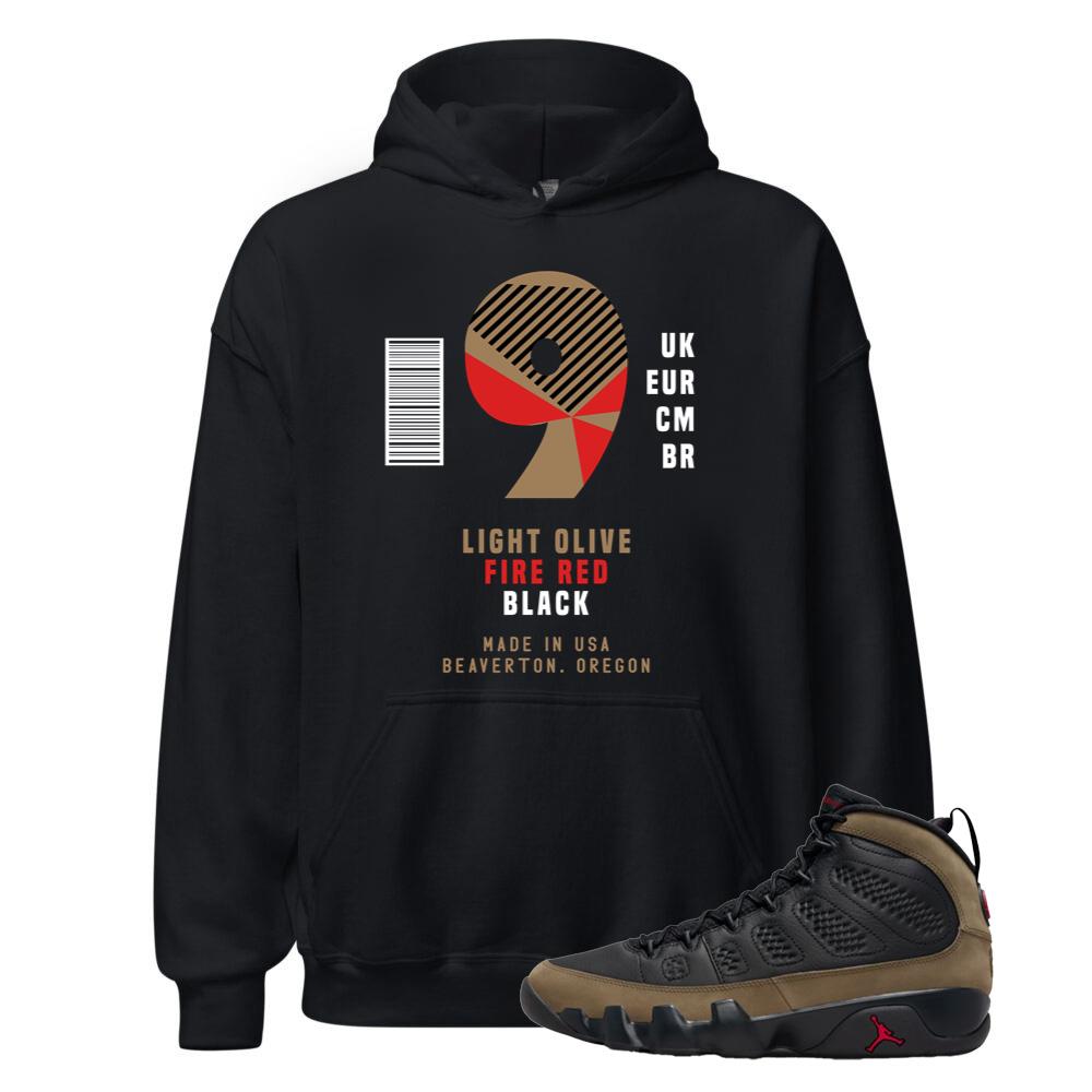 Air Jordan 9 Olive Shirt to Match 9 UK EUR CM BR Hoodie HV4794-030 Match Sneaker Tee