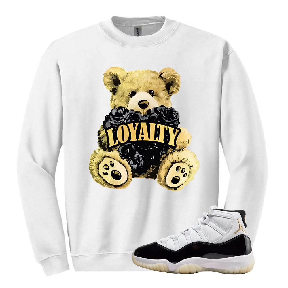 Air Jordan 11 XI Retro DMP Gratitude Sweatshirt to Match Loyalty Bear CT8012-170 Match Sneaker Tee