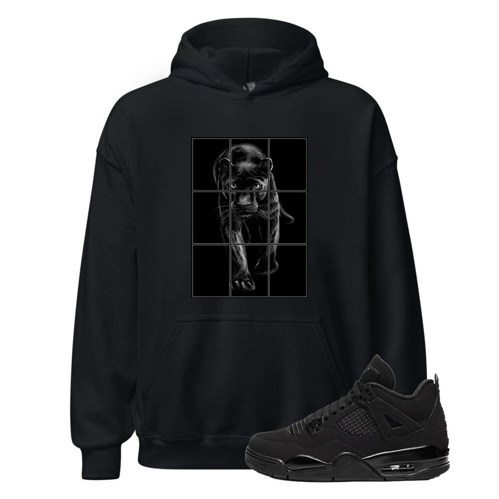 Air Jordan 4 Black Cat 2020 Hoodie to Match Black Panther Power CU1110-010 Match Sneaker Tee