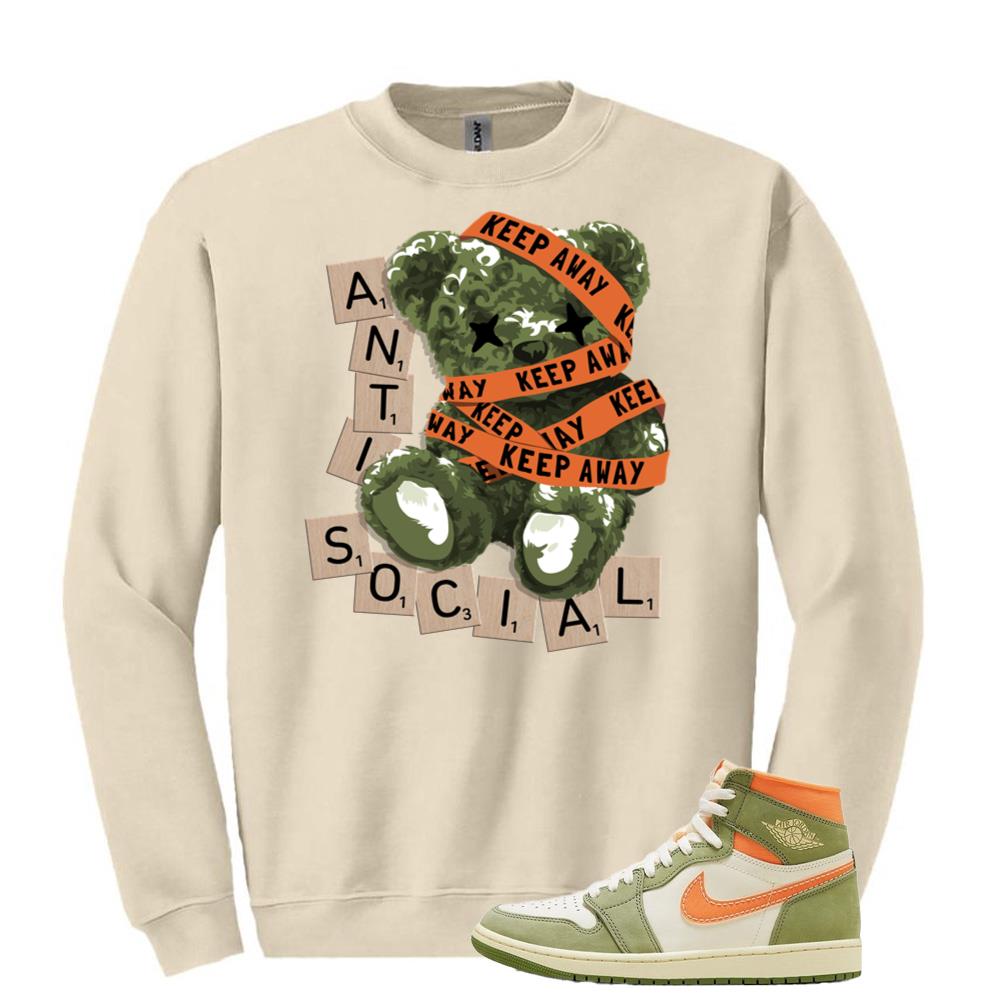 Jordan 1 High OG Craft Celadon Sweatshirt to Match Anti Social Sneakers FB9934-300 Match Sneaker Tee