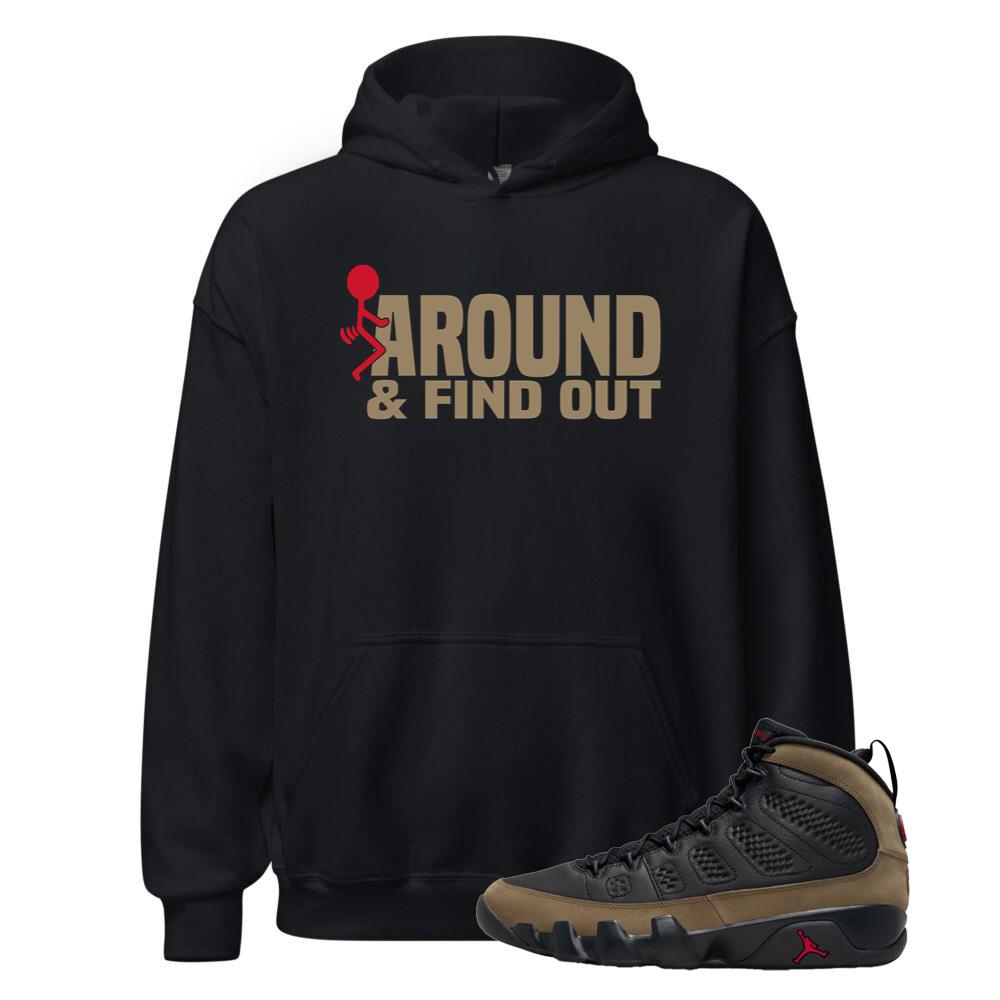Air Jordan 9 Olive Shirt to Match Around Find Out Hoodie HV4794-030 Match Sneaker Tee