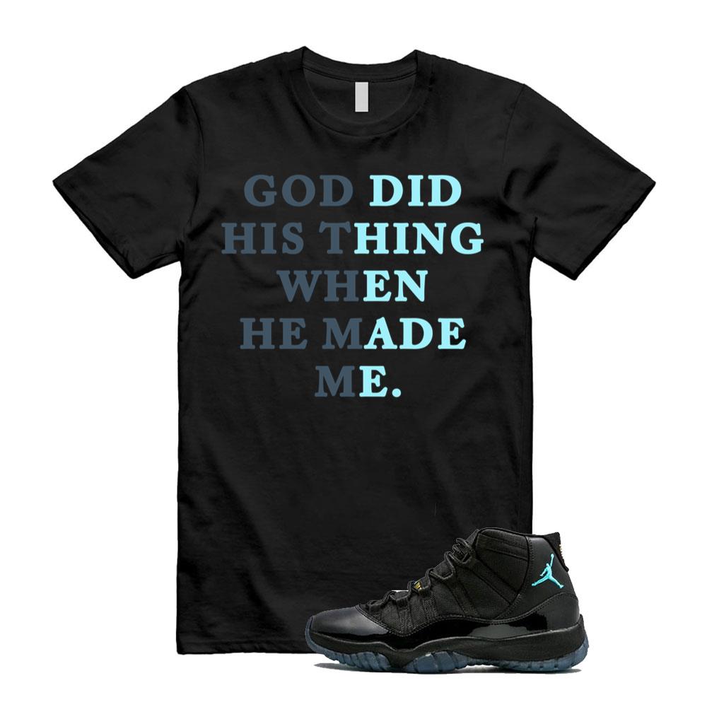 Air Jordan 11 Retro Gamma Blue Shirt to Match God Did His Thing Faith 378037-006 Match Sneaker Tee