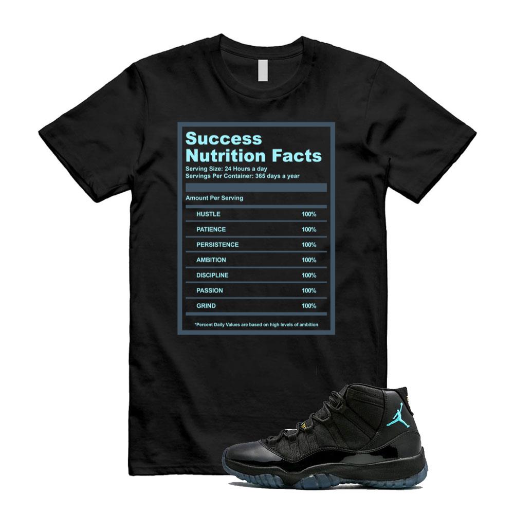 Air Jordan 11 Retro Gamma Blue Shirt to Match Success Nutrition Facts Hustle Design 378037-006 Match Sneaker Tee