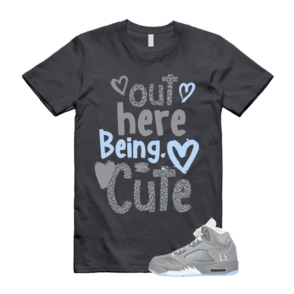 Air Jordan 5 Wolf Grey 2026 Shirt To Match Out Here Being Cute T-Shirt, Match Sneaker Tee