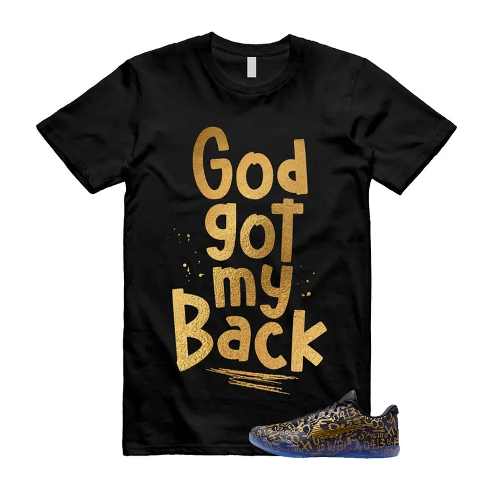 11 Protro Black And Metallic Gold 2026 Shirt To Match God Got My Back T-Shirt, Match Sneaker Tee