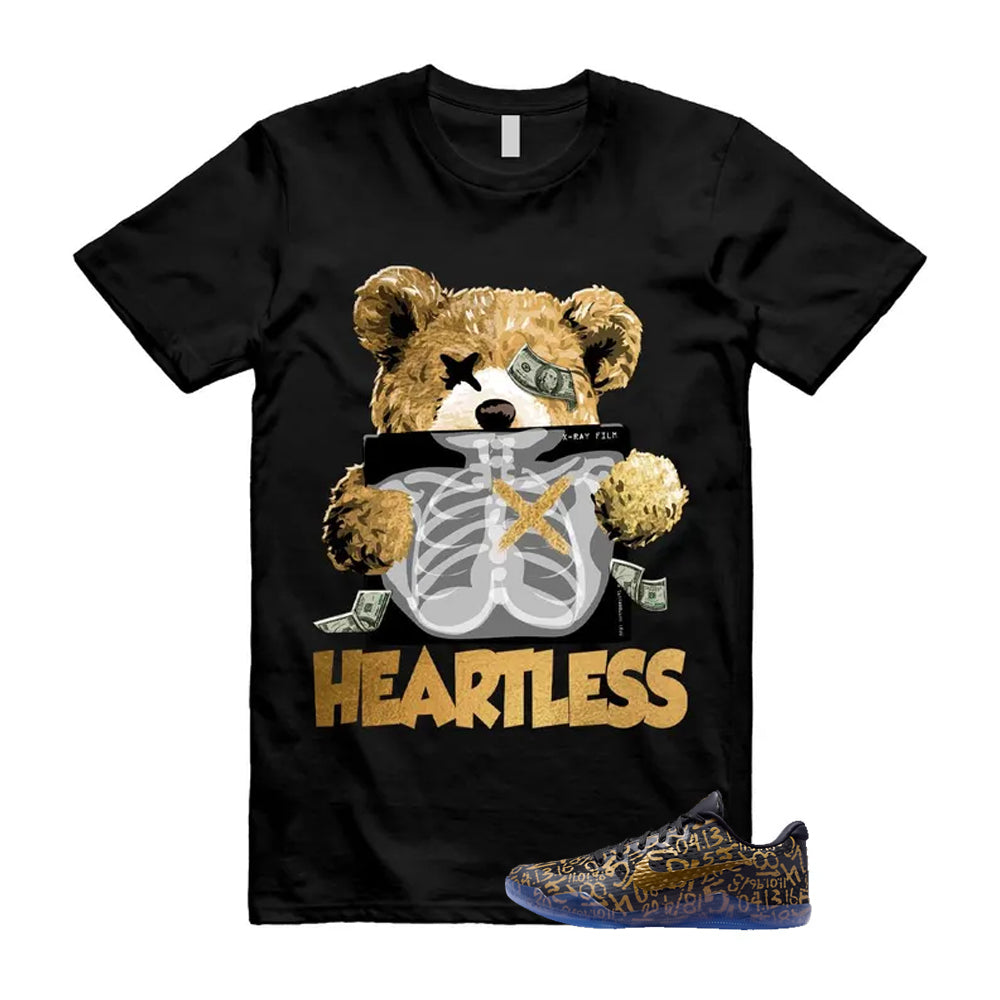 11 Protro Black And Metallic Gold 2026 Shirt To Match Heartless T-Shirt, Match Sneaker Tee
