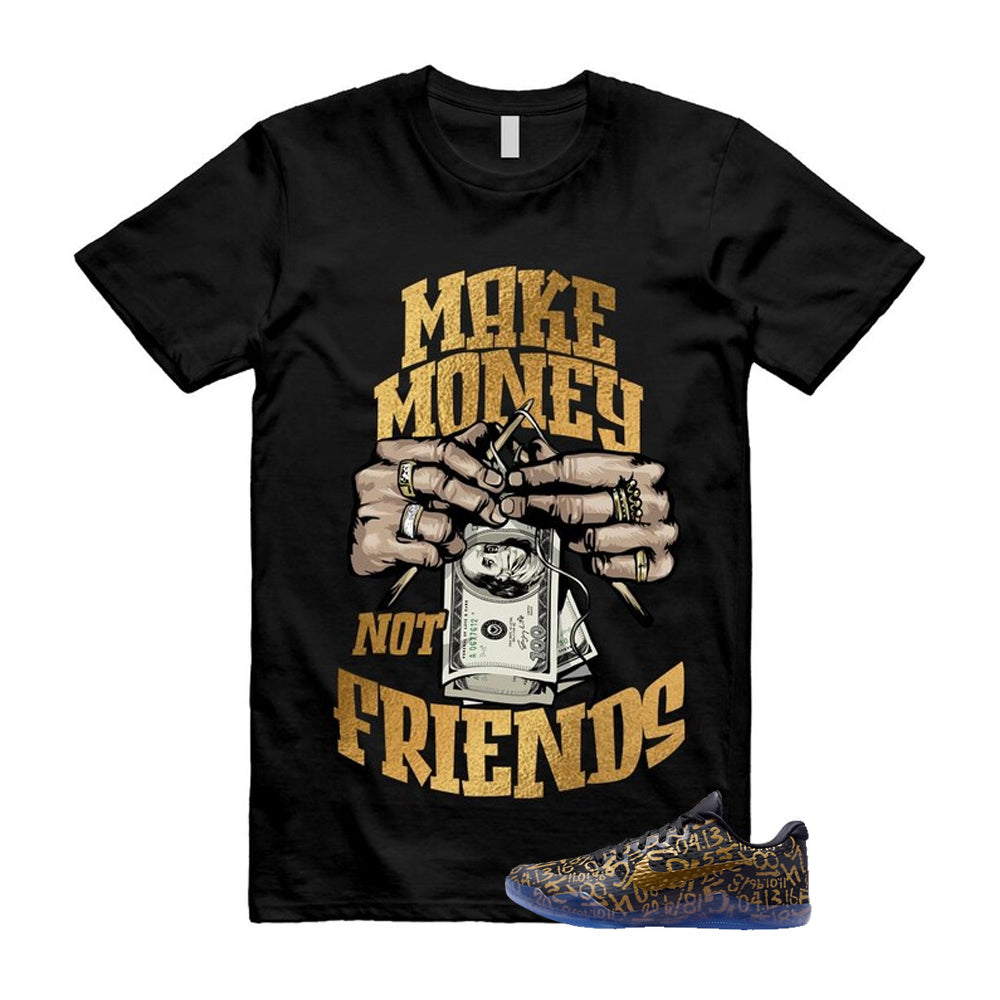 11 Protro Black And Metallic Gold 2026 Shirt To Match Make Money Not Friends T-Shirt, Match Sneaker Tee