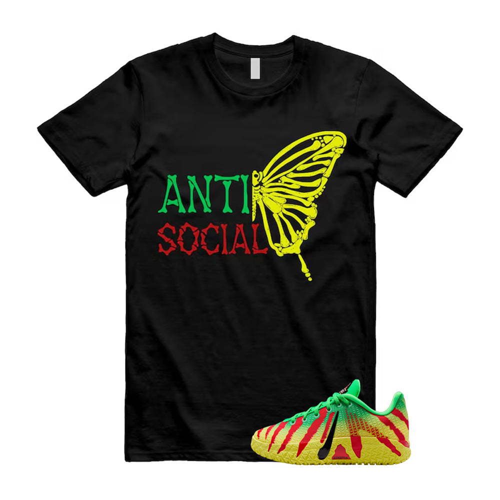 Ja 3 Explorer Green Spark Black University Red Dynamic Yellow 2026 Shirt To Match Anti Social Butterfly T-Shirt, Match Sneaker Tee