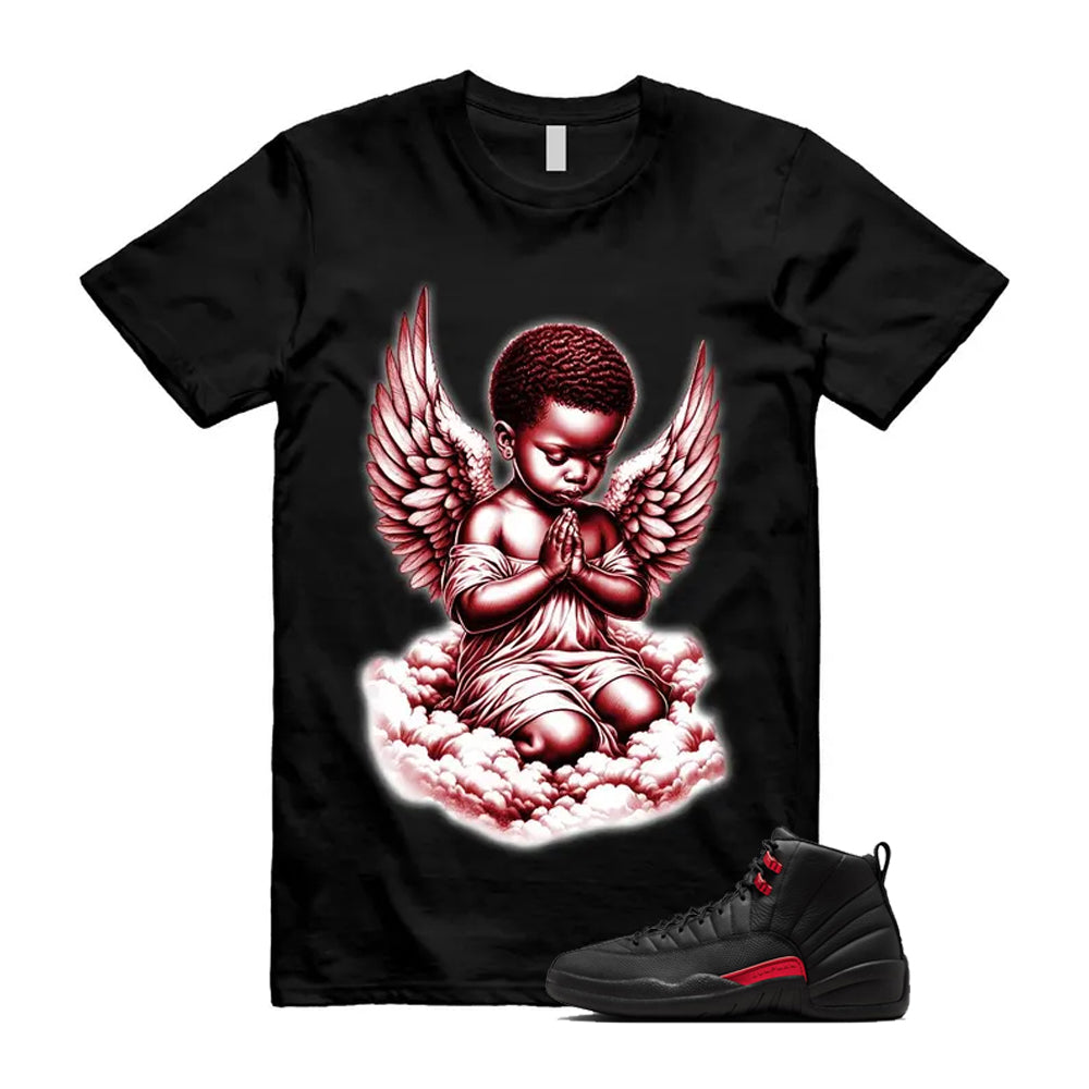 12 Bloodline in Black Varsity Red Shirt To Match Angel T-Shirt, Match Sneaker Tee 2026
