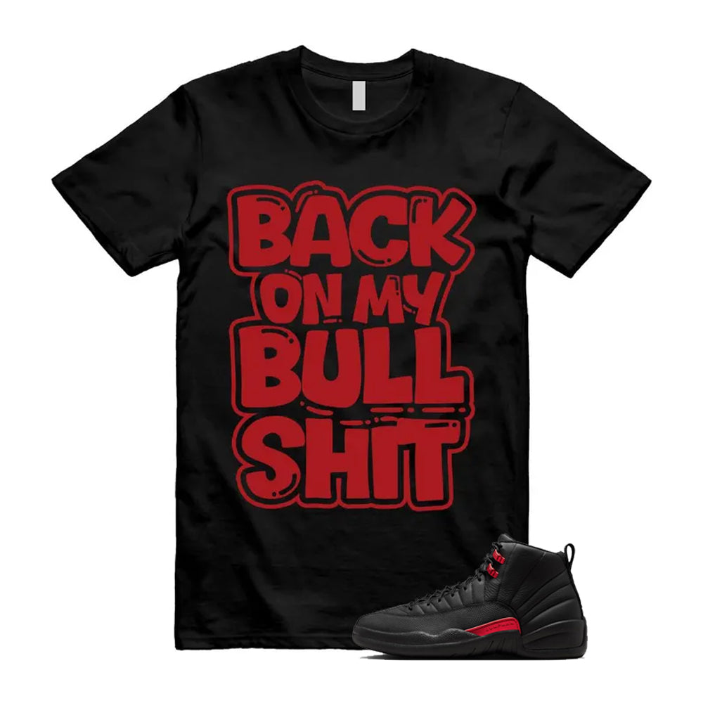 12 Bloodline in Black Varsity Red Shirt To Match Bull T-Shirt, Match Sneaker Tee 2026