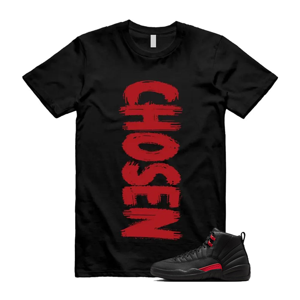 12 Bloodline in Black Varsity Red Shirt To Match Chosen T-Shirt, Match Sneaker Tee 2026