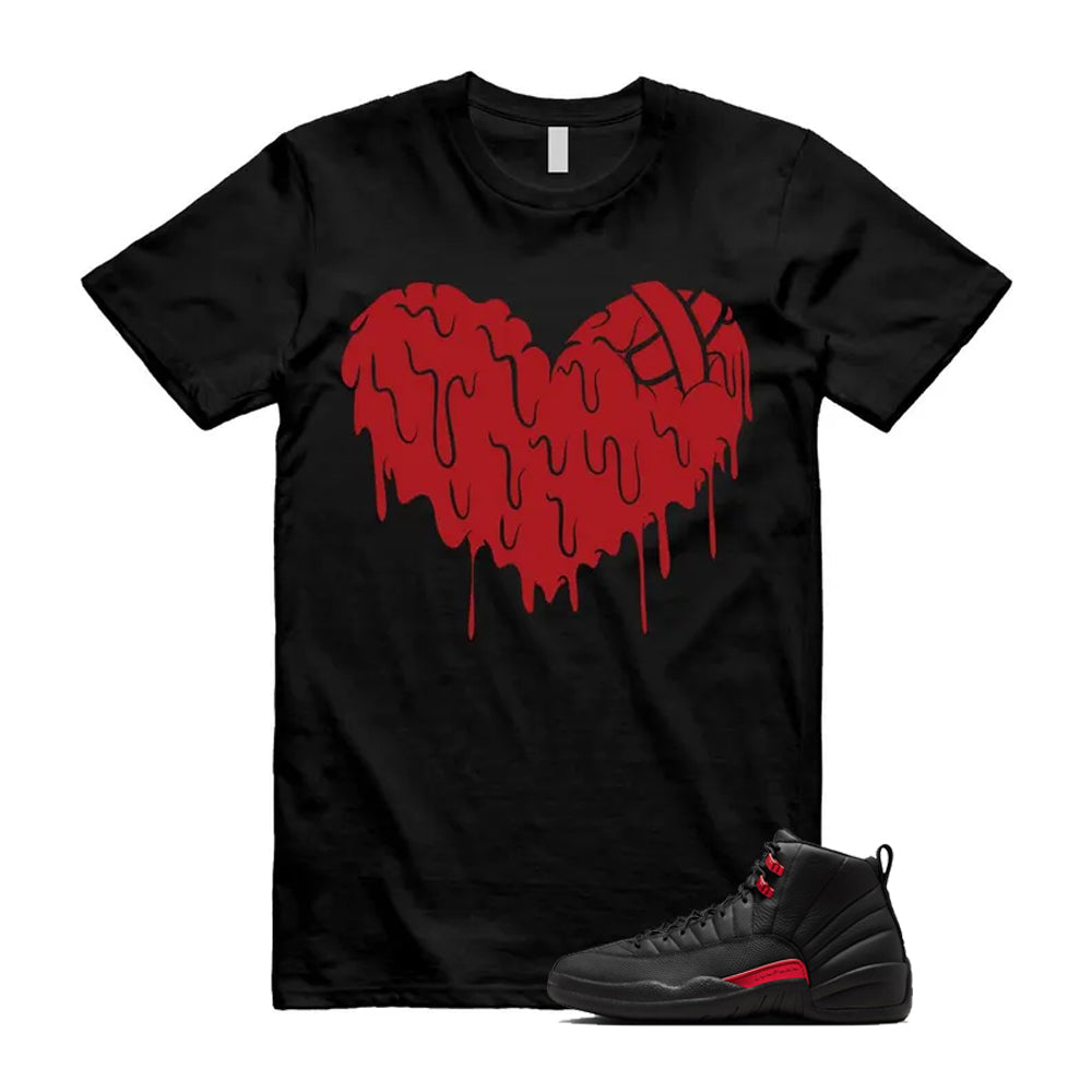 12 Bloodline in Black Varsity Red Shirt To Match Drippy Heart T-Shirt, Match Sneaker Tee 2026