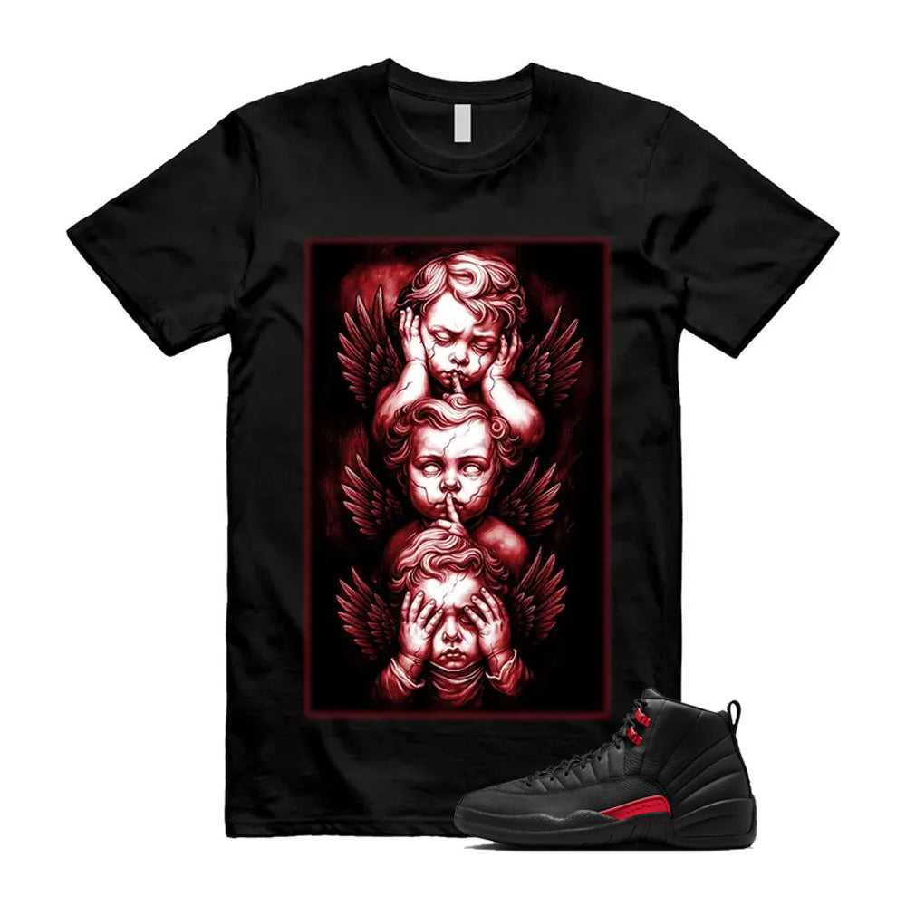 12 Bloodline in Black Varsity Red Shirt To Match No Evil T-Shirt, Match Sneaker Tee 2026