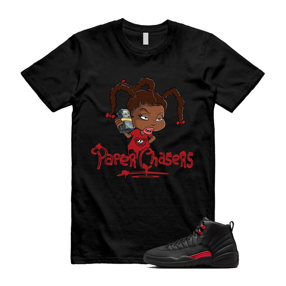 12 Bloodline in Black Varsity Red Shirt To Match Paper Chasers T-Shirt, Match Sneaker Tee 2026