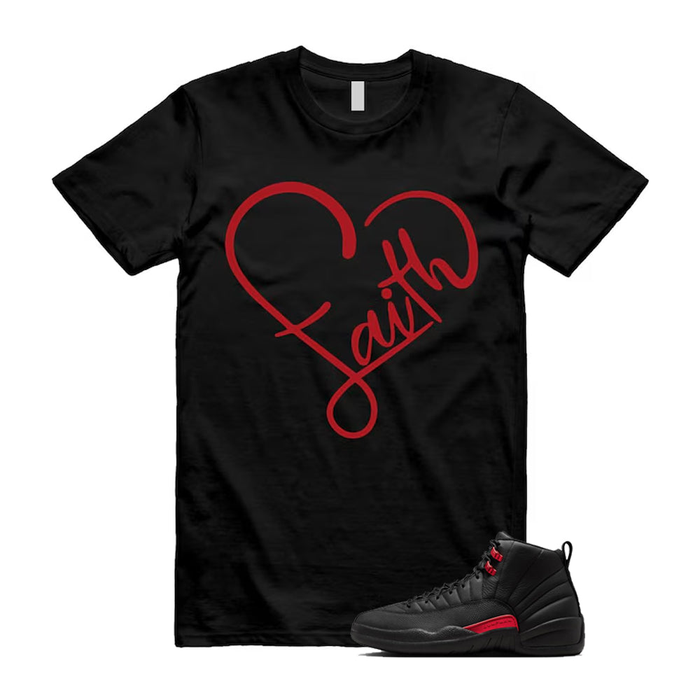 12 Bloodline in Black Varsity Red Shirt To Match Faith T-Shirt, Match Sneaker Tee 2026