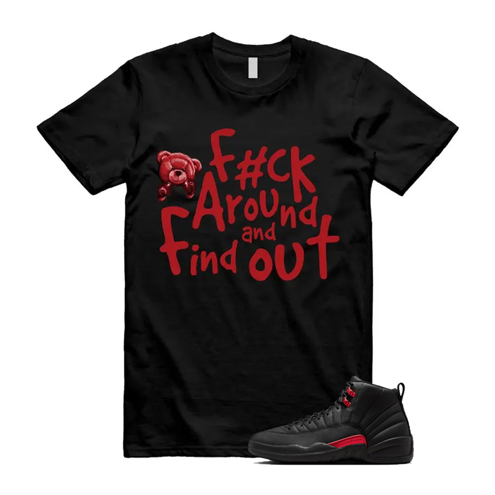 12 Bloodline in Black Varsity Red Shirt To Match Fck T-Shirt, Match Sneaker Tee 2026