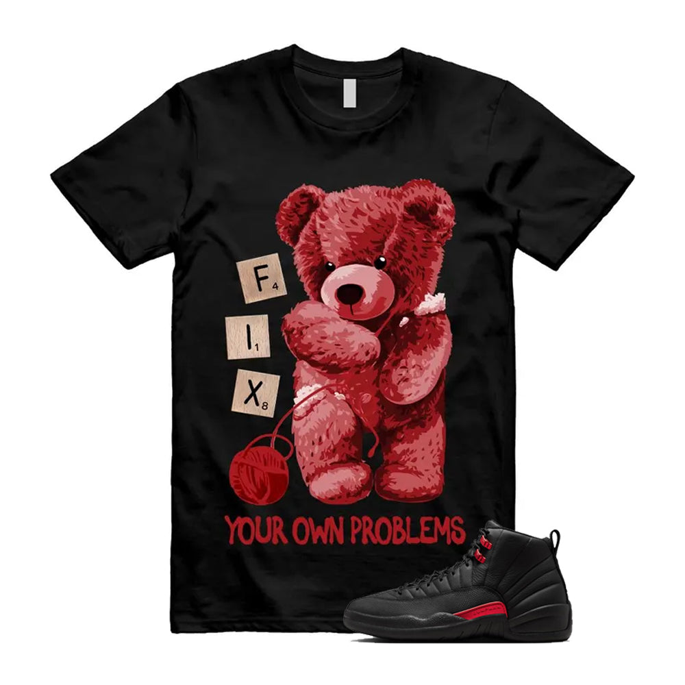 12 Bloodline in Black Varsity Red Shirt To Match Fix T-Shirt, Match Sneaker Tee 2026