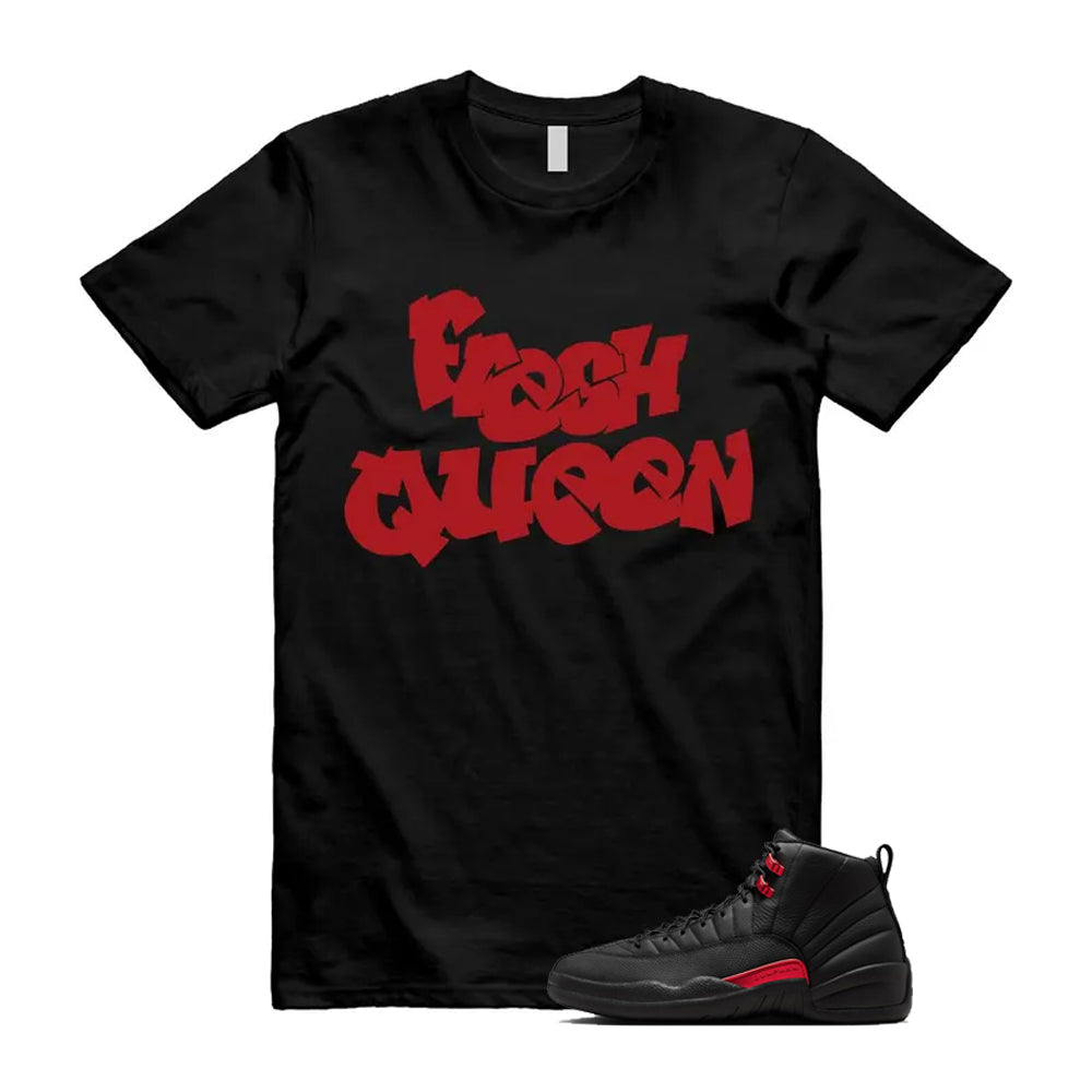 12 Bloodline in Black Varsity Red Shirt To Match Fresh Queen T-Shirt, Match Sneaker Tee 2026