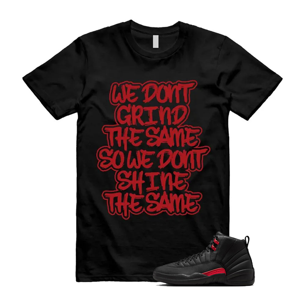 12 Bloodline in Black Varsity Red Shirt To Match Grind T-Shirt, Match Sneaker Tee 2026