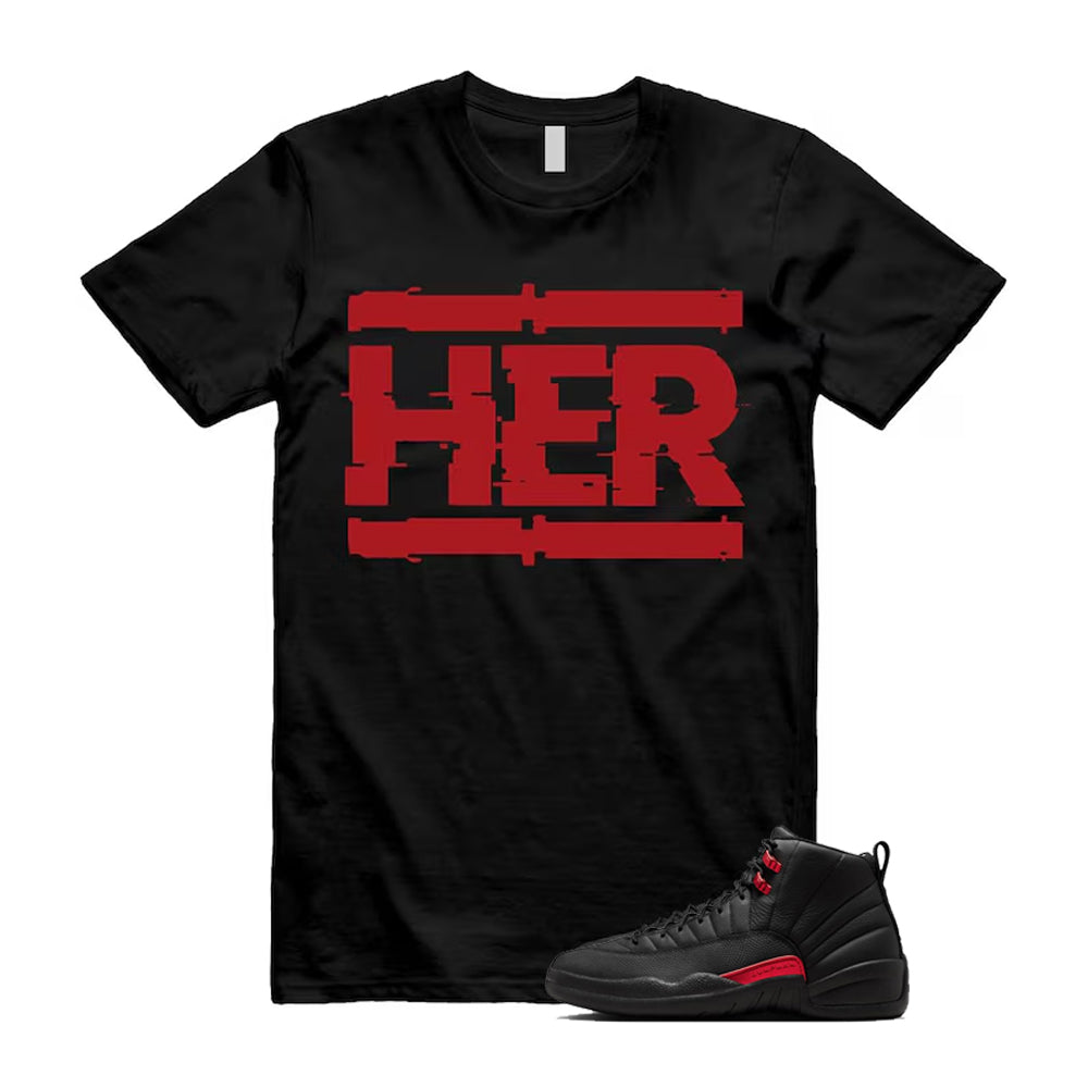 12 Bloodline in Black Varsity Red Shirt To Match Her T-Shirt, Match Sneaker Tee 2026