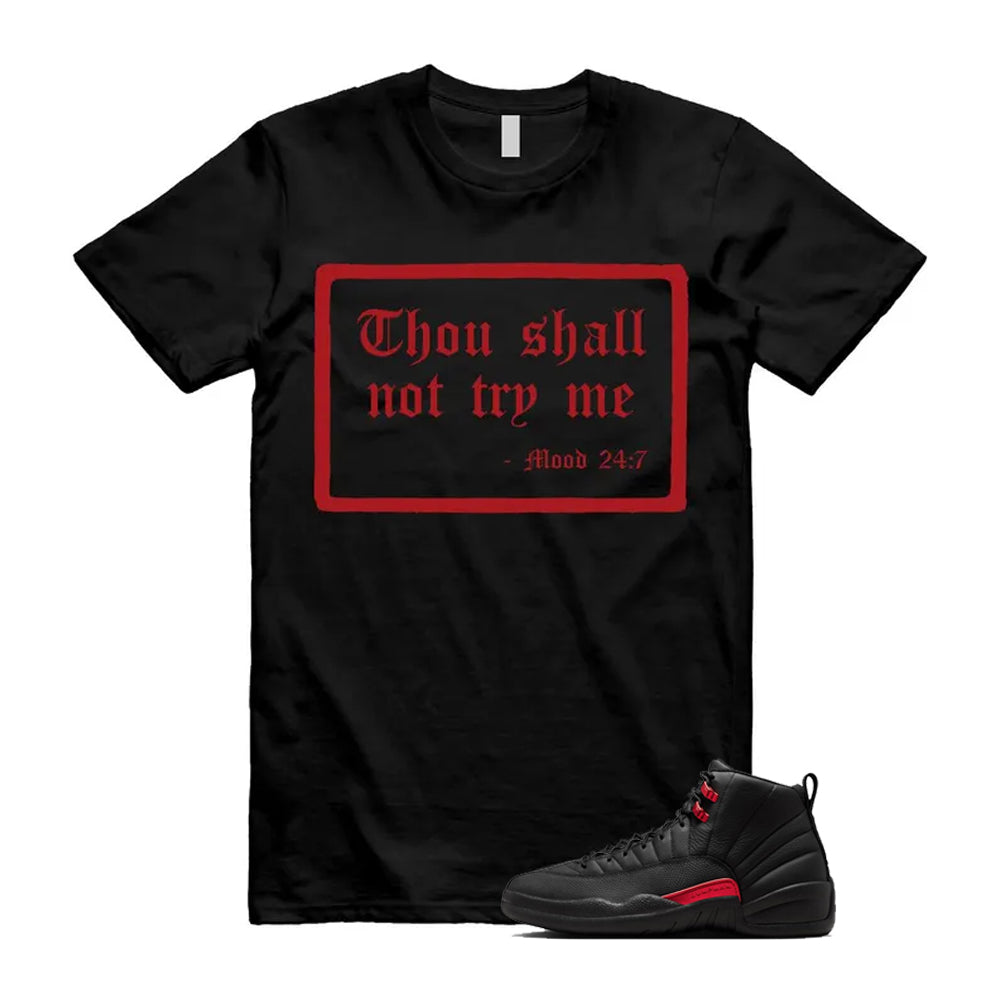 12 Bloodline in Black Varsity Red Shirt To Match Mood T-Shirt, Match Sneaker Tee 2026