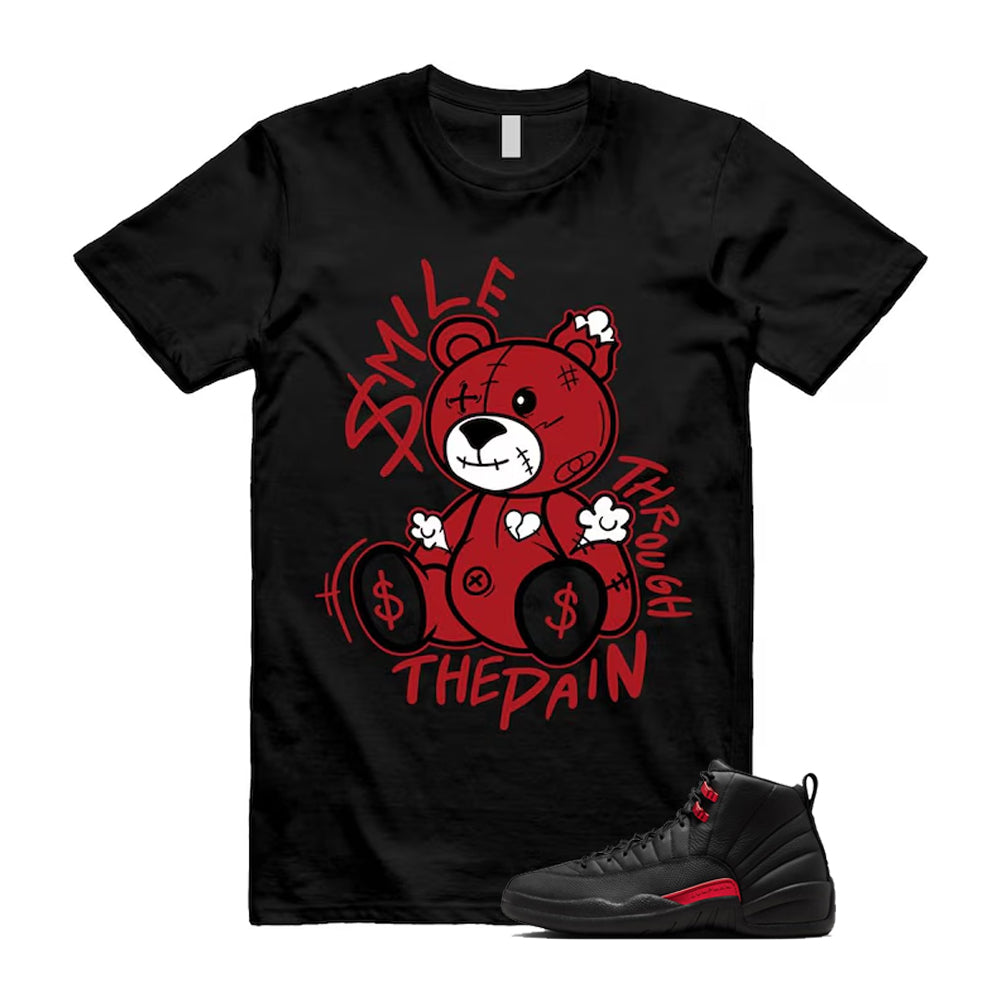 12 Bloodline in Black Varsity Red Shirt To Match Smile Through The Pain T-Shirt, Match Sneaker Tee 2026