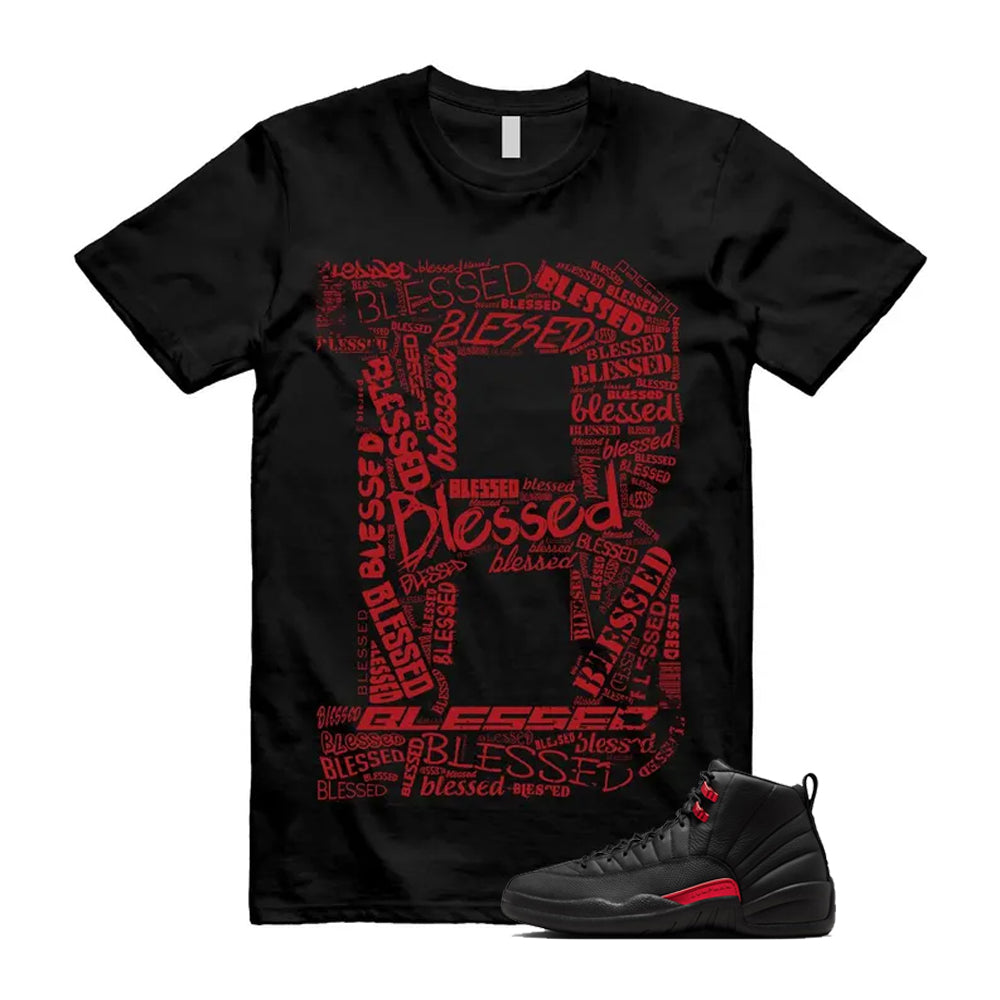 12 Bloodline in Black Varsity Red Shirt To Match B Blessed T-Shirt, Match Sneaker Tee 2026