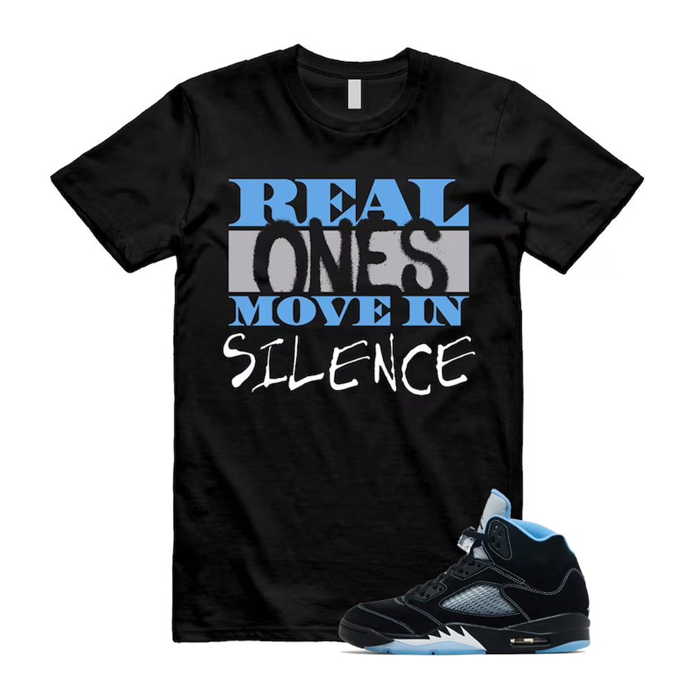 5 Black University Blue White 2026 Shirt To Match Real T-Shirt, Match Sneaker Tee